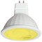 Ecola MR16   LED color  9,0W  220V GU5.3 Yellow Желтый (насыщенный цвет) прозрачная 47х50 M2CY90ELT - фото 11493