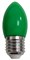 Ecola candle   LED color  2,0W 220V E27 Green свеча Зеленая матовая колба 82x37 C7TG20ELY - фото 9792