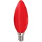 Ecola candle   LED color  6,0W 220V E14 Red свеча Красная матовая колба 103x37 C4TR60ELY - фото 9797