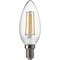 Ecola candle   LED Premium  6,0W  220V E14 2700K 360° filament прозр. нитевидная свеча (Ra 80, 100 Lm/W, КП=0) 96х37 N4QW60ELC - фото 9799